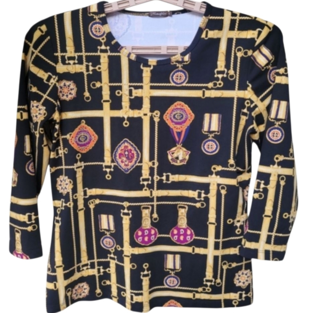 J.McLaughlin Catalina Cloth Equestrian Chain Top Size S